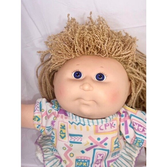 Vtg Cabbage Patch Crimp n Curl Girl Doll HASBRO 1990 1st Edition Blue Eyes Rare - Picture 4 of 9
